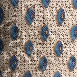 Via Veneto Champagne and Turquoise Abstract Tie NWOT